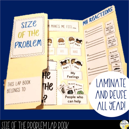 Size of the Problem Counseling Bundle - Lap Book Activity Pack and Scoot Game